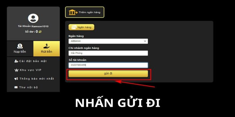 Hoàn tất quá trình rút tiền Hubet